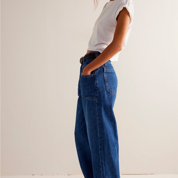 FREE PEOPLE NWT We The Free Palmer Cuffed Jeans- color tunnel vision - Picture 5 of 5